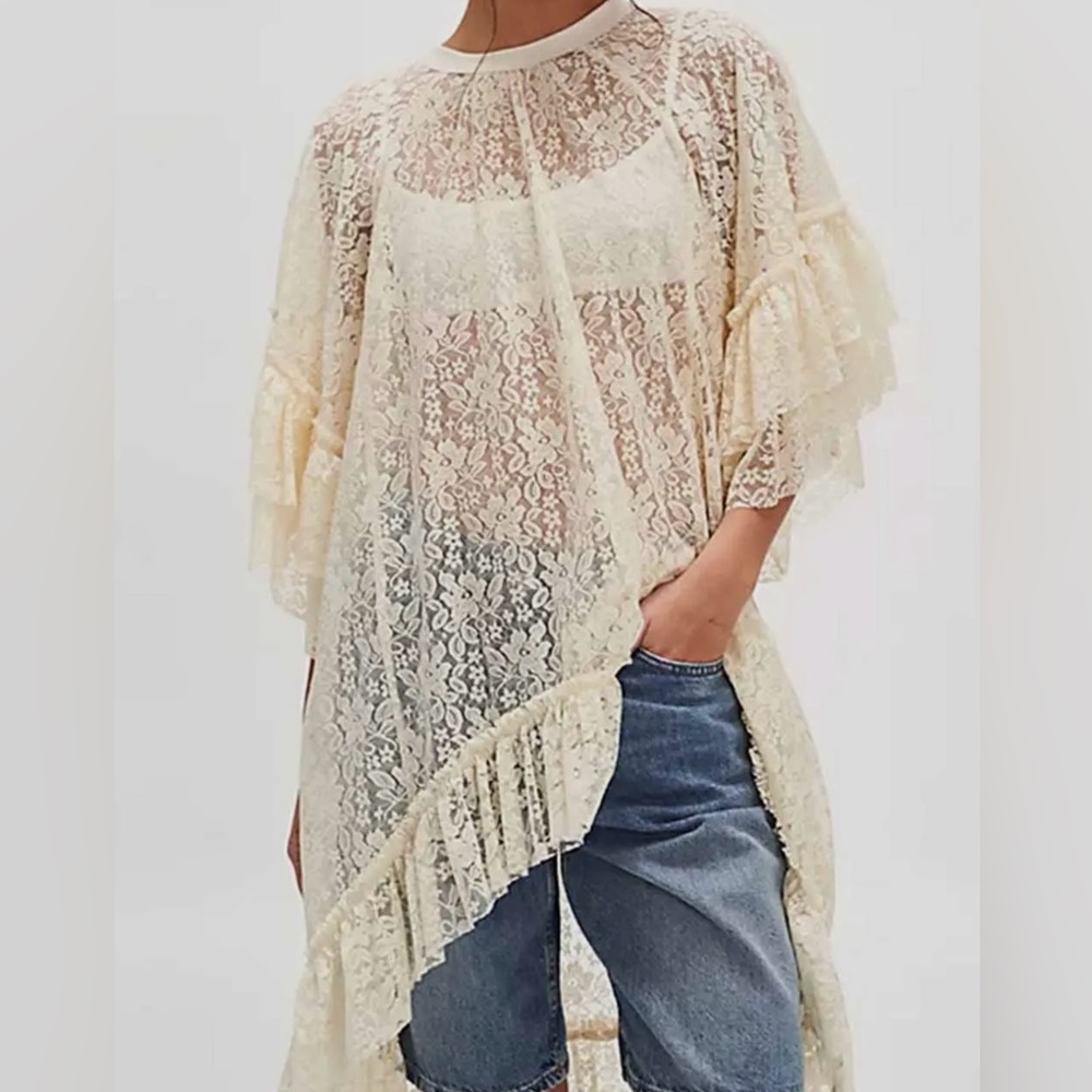Lace ruffle sleeve tunic/dress